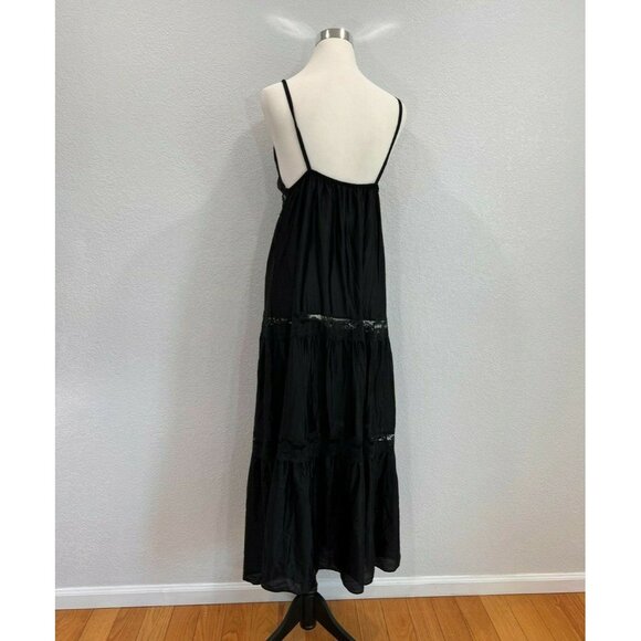 Berrette New York Night Gown Womans M Black Lingerie Lace V Neck Vintage - Picture 6 of 10